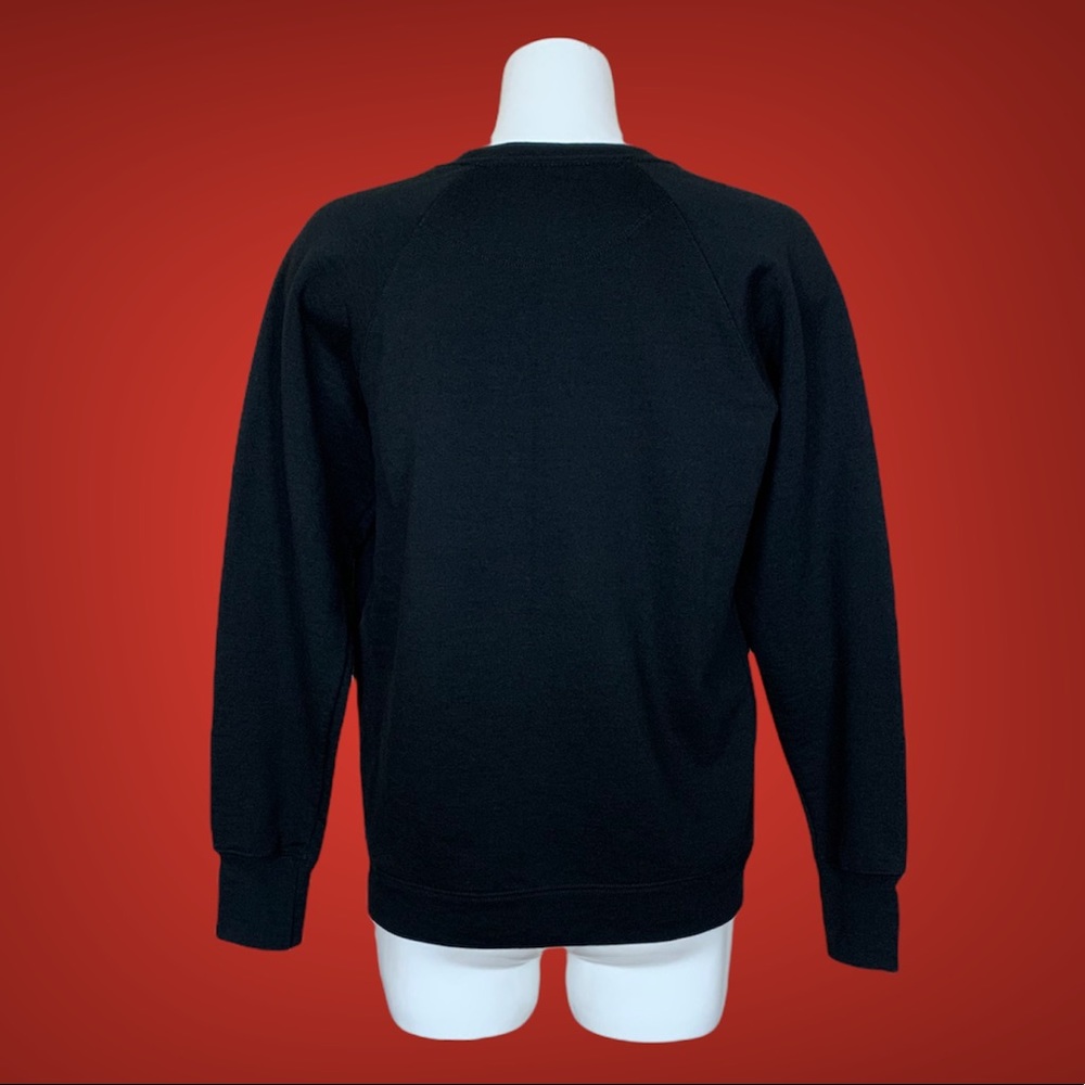 Champion Black Script Logo Raglan Sleeve Crew Neck Sweatshirt Large - Picture 4 of 7